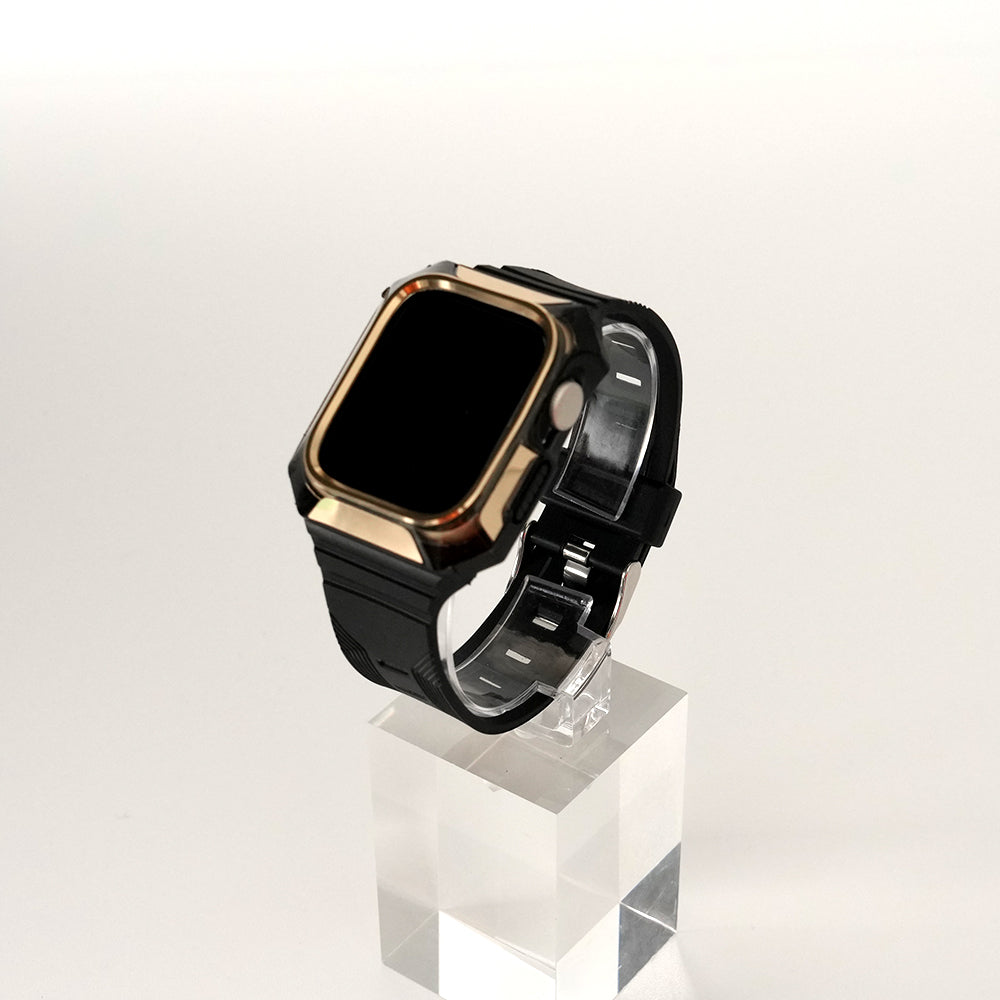 Apple Watch バンド一体型ステンレスハードケース44ｍｍブラック - 時計