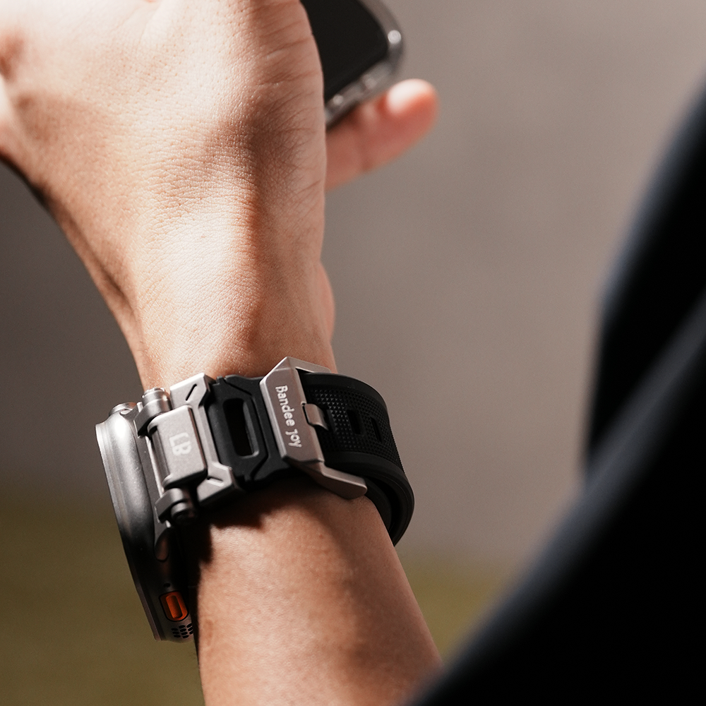 Apple Watch Band BJ-004 FORTRESS - Black Silver【Bandee Joy】