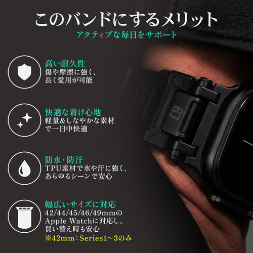 Apple Watch Band FORTRESS-003 - Black Black [Bandee Joy]