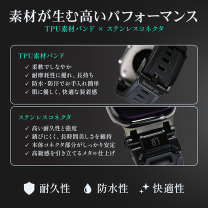 Apple Watch Band FORTRESS-003 - Black Black【Bandee Joy】
