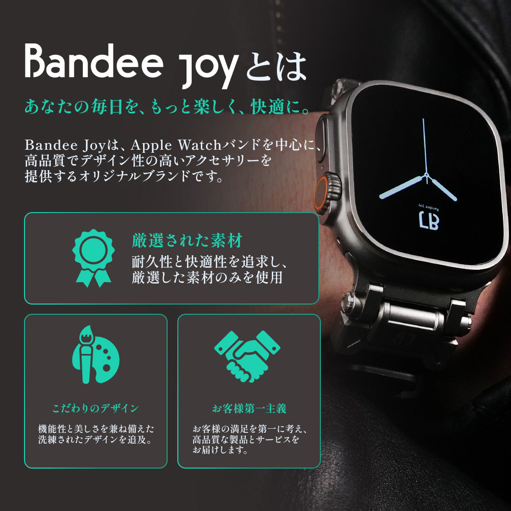 Apple Watch Band BJ-004 FORTRESS - Black Silver【Bandee Joy】