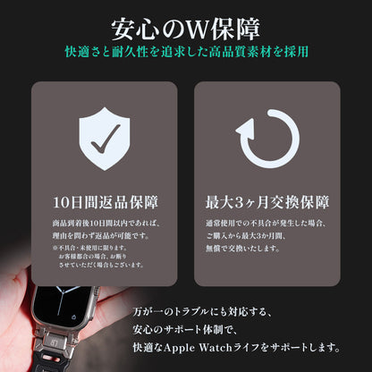 Apple Watch Band FORTRESS-004 - Black Silver【Bandee Joy】