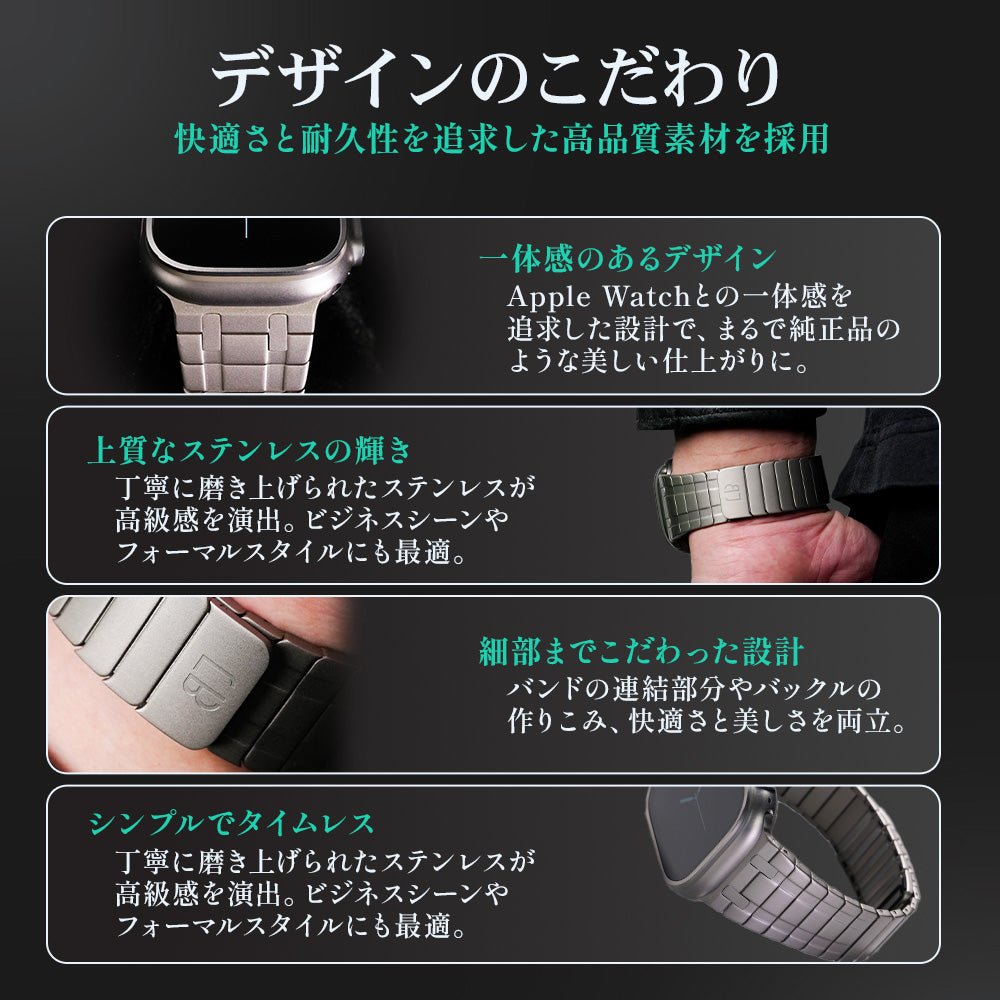 Apple Watch Band BJ-002 LINEAR - Silver【Bandee Joy】