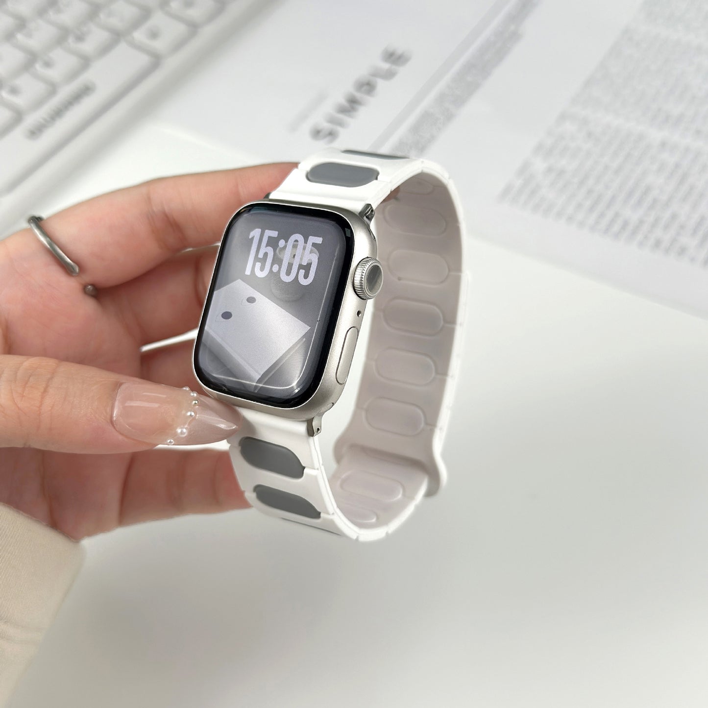 【立体バイカラー】パッドリンクシリコンバンド【アップルウォッチ】