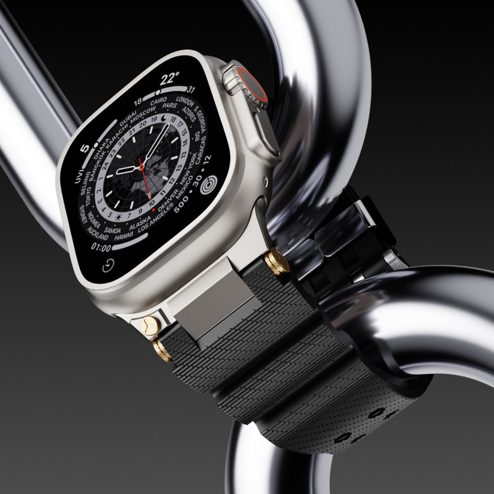 [Latest Model] Metal Gear Silicone Band [Apple Watch]