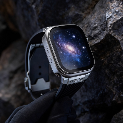 【ガラス付き両面保護】メタリックプロテクターケース【アップルウォッチ】