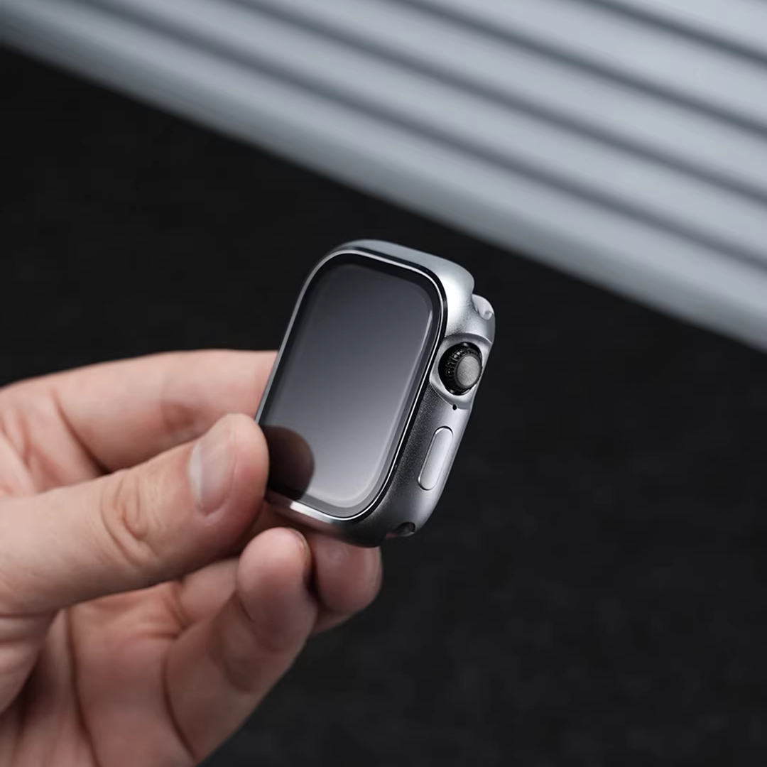 【ガラス付き両面保護】プレミアムメタルバンパーケース【アップルウォッチ】