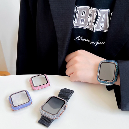 【輝くアクセ感】スパークルフレームケース【アップルウォッチ】