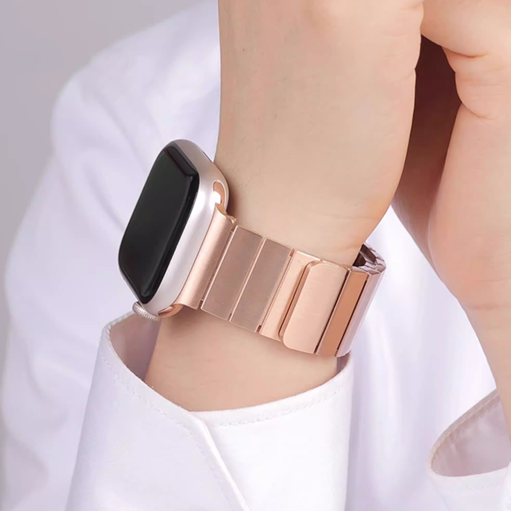 【磁力でスマート装着】マグネティックメタルバンド【アップルウォッチ】