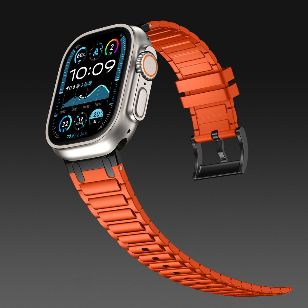 [Simple Modern] Metal Link Silicone Band [Apple Watch]