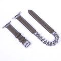 Double-wrapped double-loop leather chain band for Apple Watch