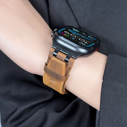 【男前レザー】デュアルラインレザーバンド【アップルウォッチ】