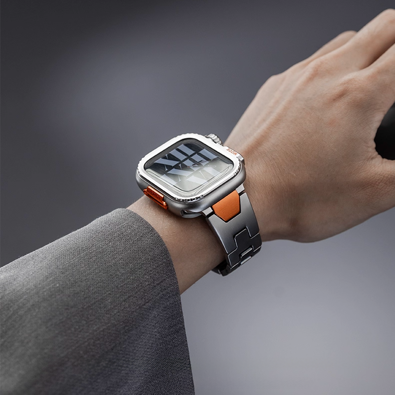 【最新デザイン】モダンカットステンレスバンド【アップルウォッチ】