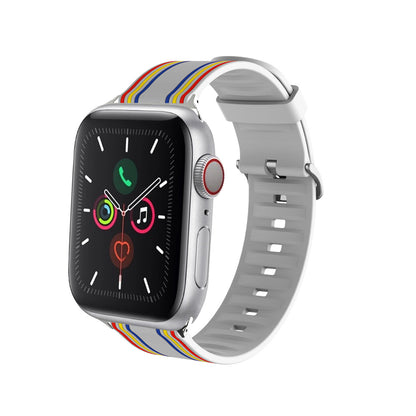 [11 colors available] Stripe accent silicone band [Apple Watch]