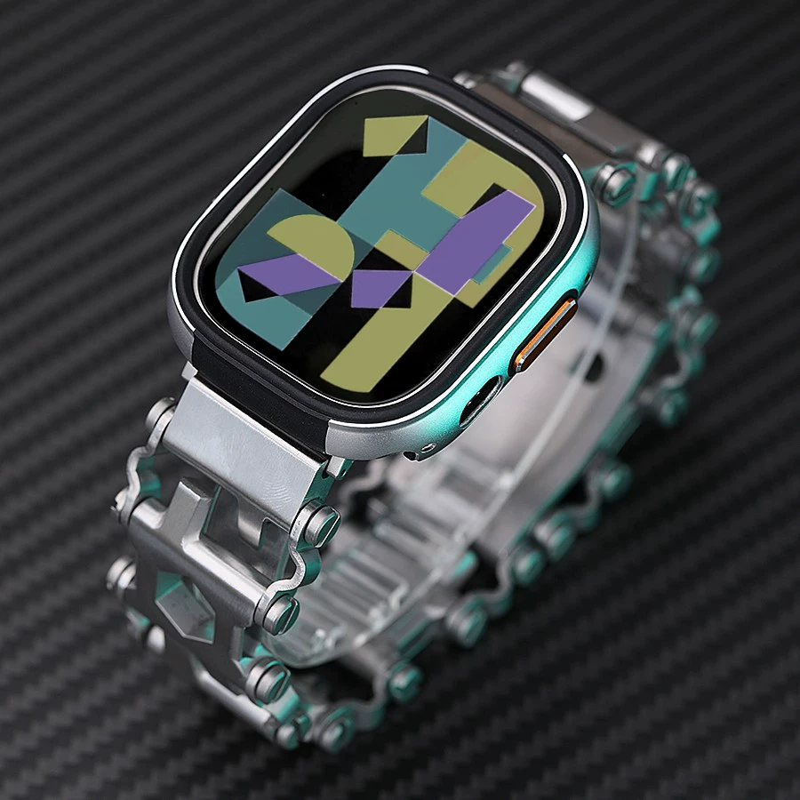 【シルバークラウン】マルチツールステンレスバンド【アップルウォッチ】