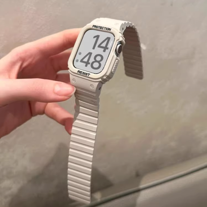 【全5色】ケース一体型マグネットシリコンバンド【アップルウォッチ】