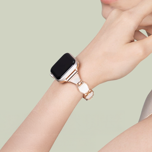 [Women's Luxury] Pearl Link Metal Band [Apple Watch]