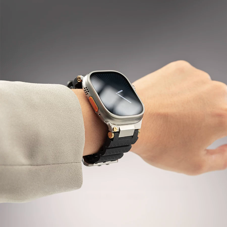 [Latest Model] Metal Gear Silicone Band [Apple Watch]