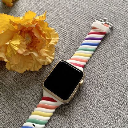 [10 colors available] 2-color twisted silicone band [Apple Watch]