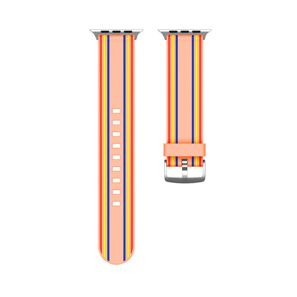 [11 colors available] Stripe accent silicone band [Apple Watch]