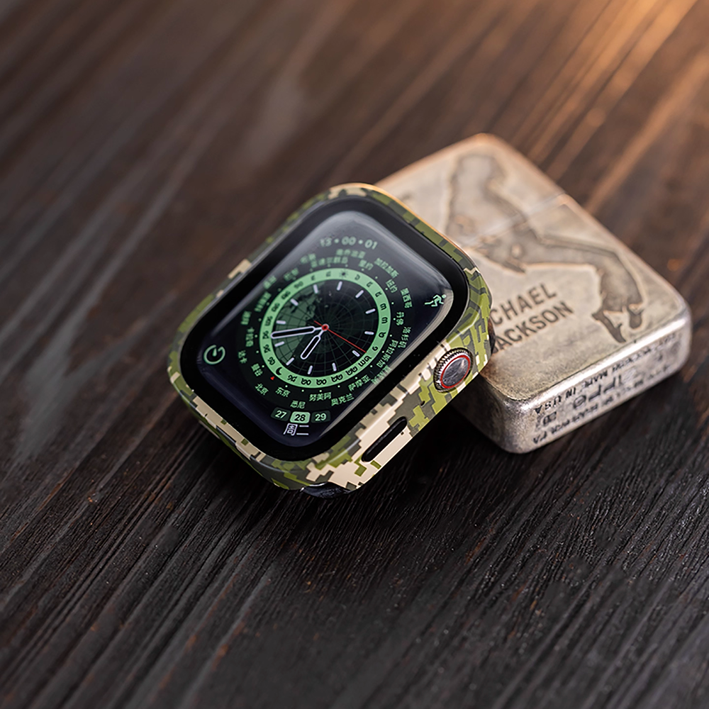 【ガラス付き両面保護】フルカバーパターンケース【アップルウォッチ】