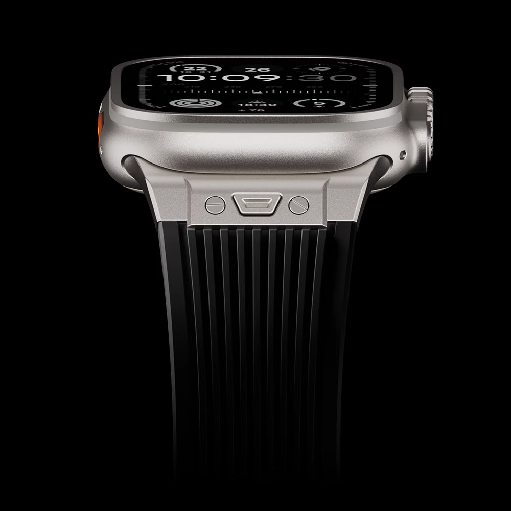 【目玉商品】メタルアクセントシリコンバンド【アップルウォッチ】