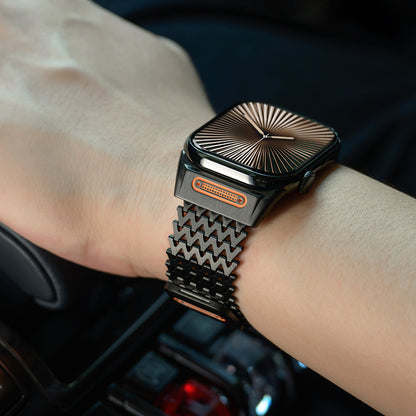 【粗めメッシュ】ジャグドメタルマグネットバンド【アップルウォッチ】