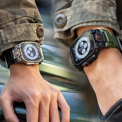 【重厚感MAX】インダストリアルシリコンバンド【アップルウォッチ】