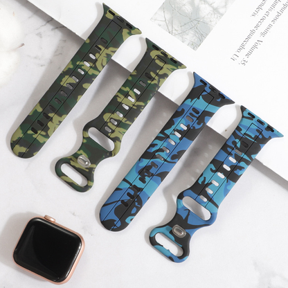 【防水×迷彩】カモフラージュシリコンバンド【アップルウォッチ】