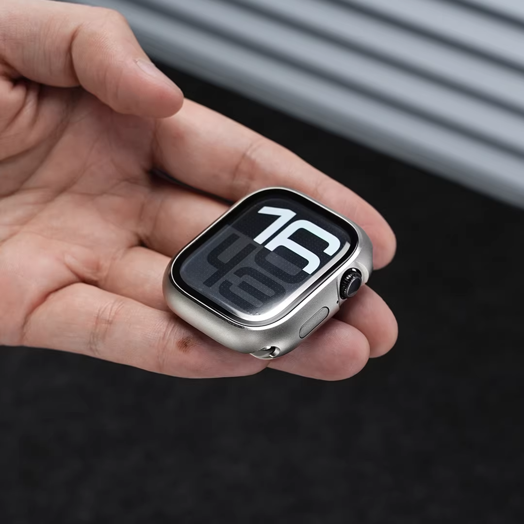 【ガラス付き両面保護】プレミアムメタルバンパーケース【アップルウォッチ】