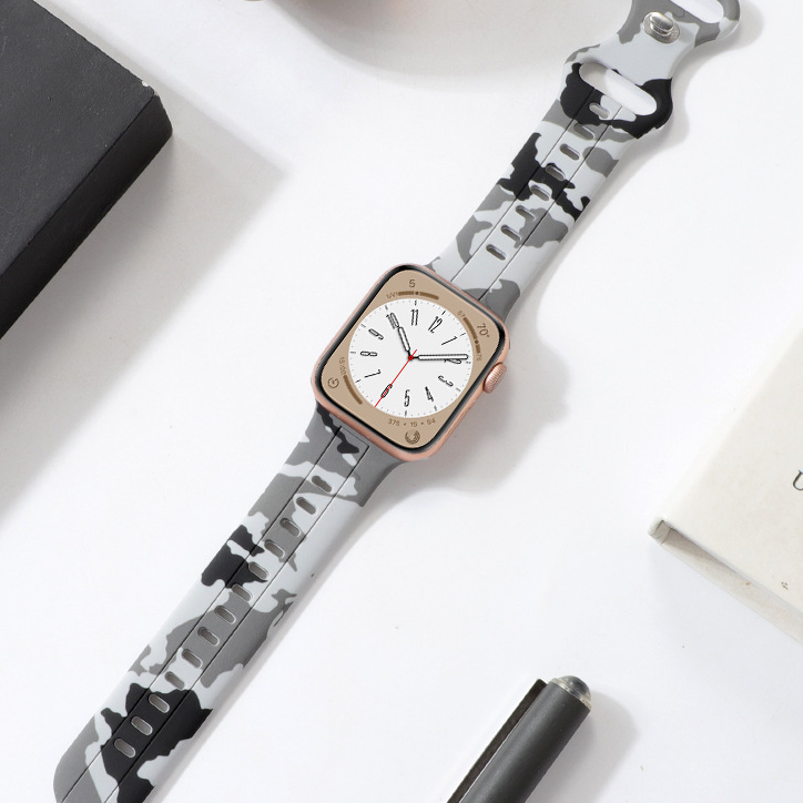 【防水×迷彩】カモフラージュシリコンバンド【アップルウォッチ】