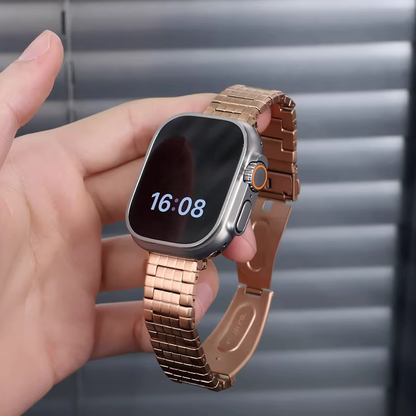 【シルバークラウン】スクエアリンクメタルバンド【アップルウォッチ】