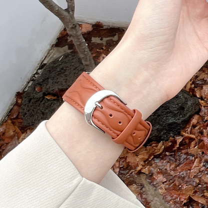 【秋の装いに】ウィーブステッチレザーバンド【アップルウォッチ】