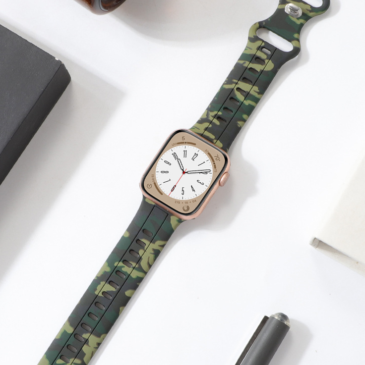 【防水×迷彩】カモフラージュシリコンバンド【アップルウォッチ】
