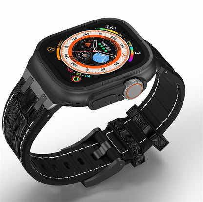 [14 colors available] Metal Connect leather-like silicone band [Apple Watch]