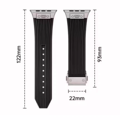 【目玉商品】メタルアクセントシリコンバンド【アップルウォッチ】