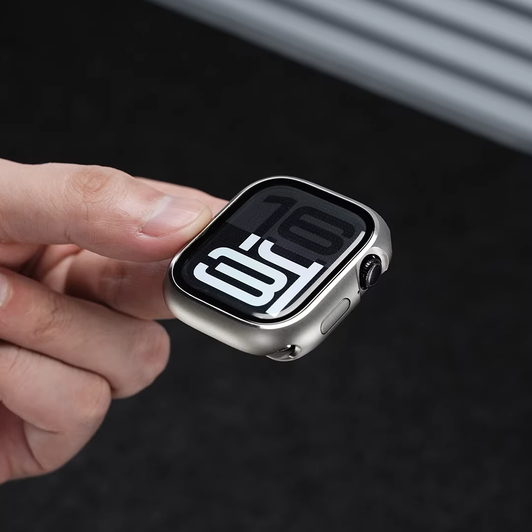 【ガラス付き両面保護】プレミアムメタルバンパーケース【アップルウォッチ】