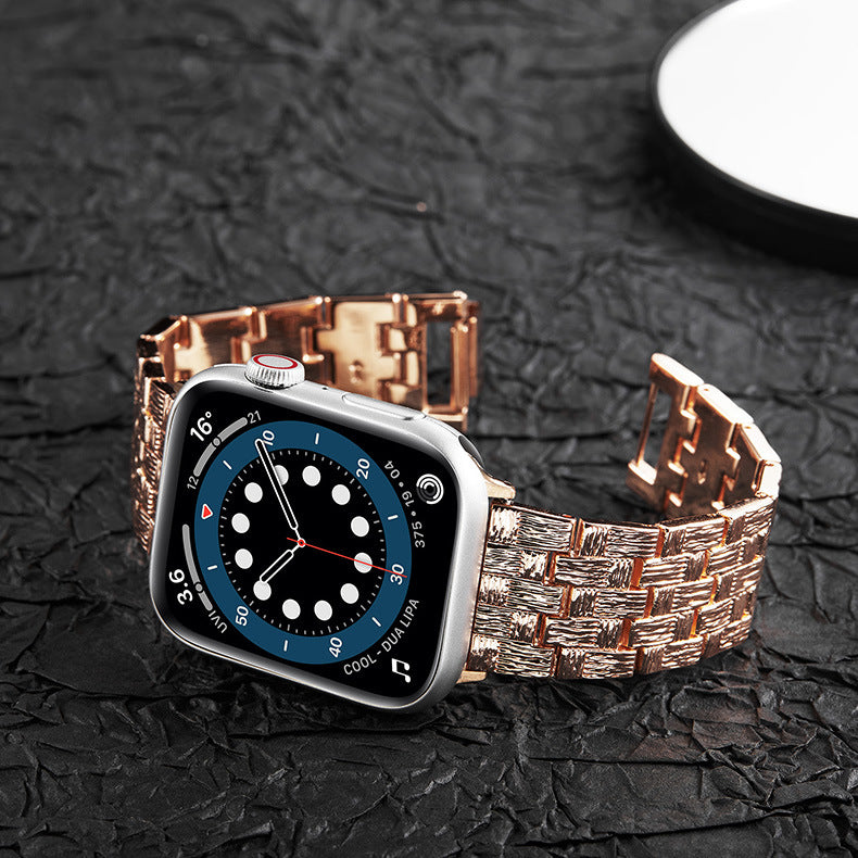 [4 colors available] Basketweave metal band [Apple Watch]