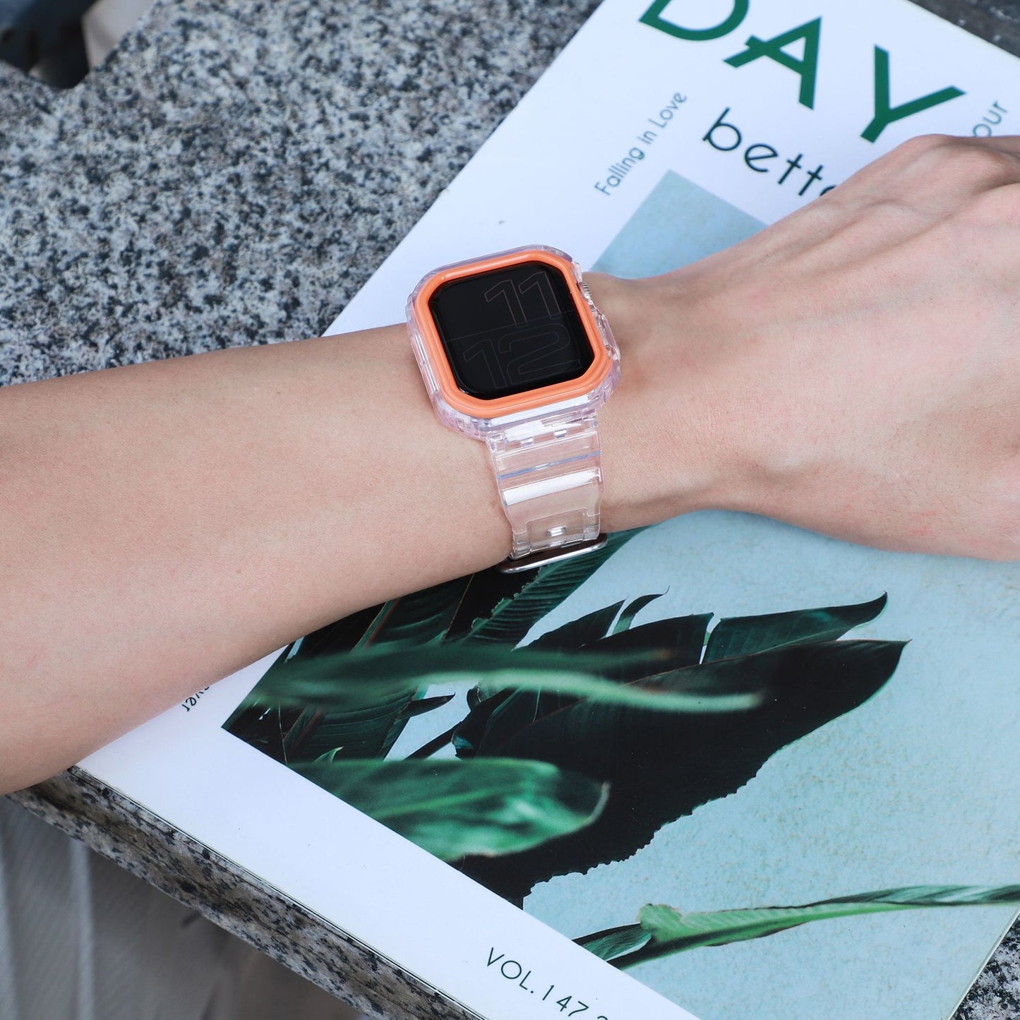 【Series 10/11対応】オールクリアTPU一体型バンド【アップルウォッチ】