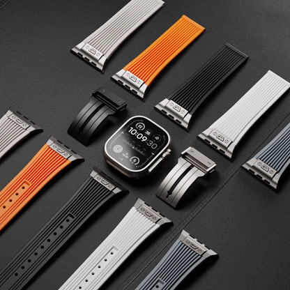 【目玉商品】メタルアクセントシリコンバンド【アップルウォッチ】
