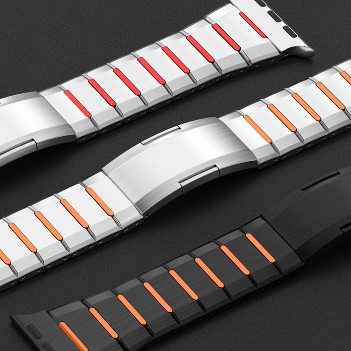 【未来的デザイン】ハイブリッドメタルリンクバンド【アップルウォッチ】