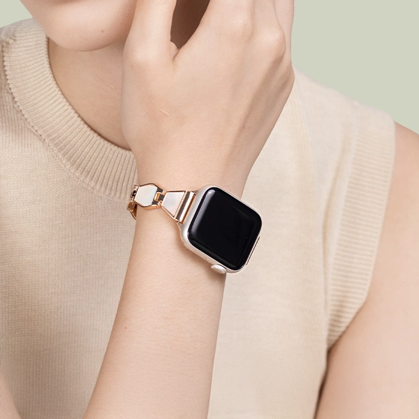 [Women's Luxury] Pearl Link Metal Band [Apple Watch]