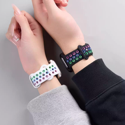 [12 colors available] Bicolor silicone sport band [Apple Watch]