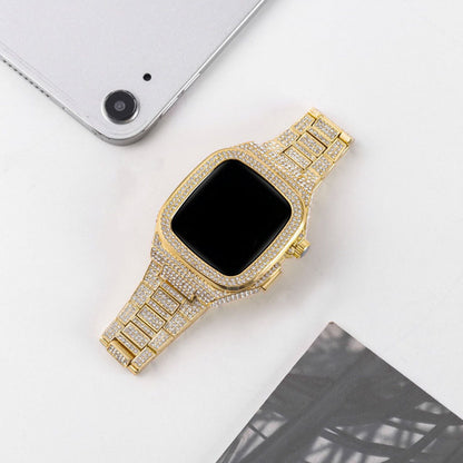 [3 colors available with integrated case] Luxury crystal band [Apple Watch]