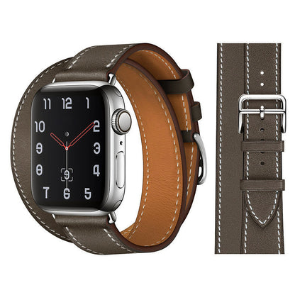 [10 colors available] Double loop leather strap [Apple Watch]