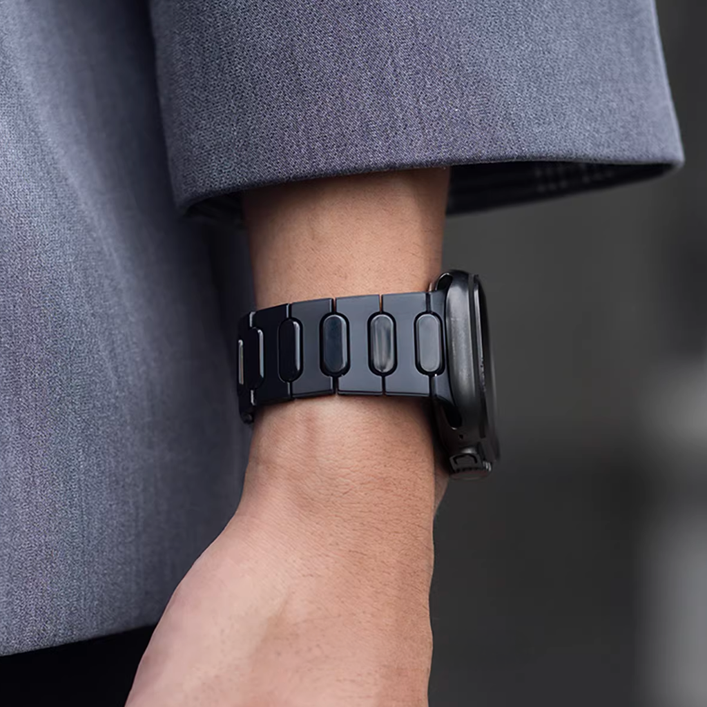 [Black Shine] Black Link Titanium Band [Apple Watch]