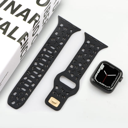 [11 colors available] Typographic silicone band [Apple Watch]