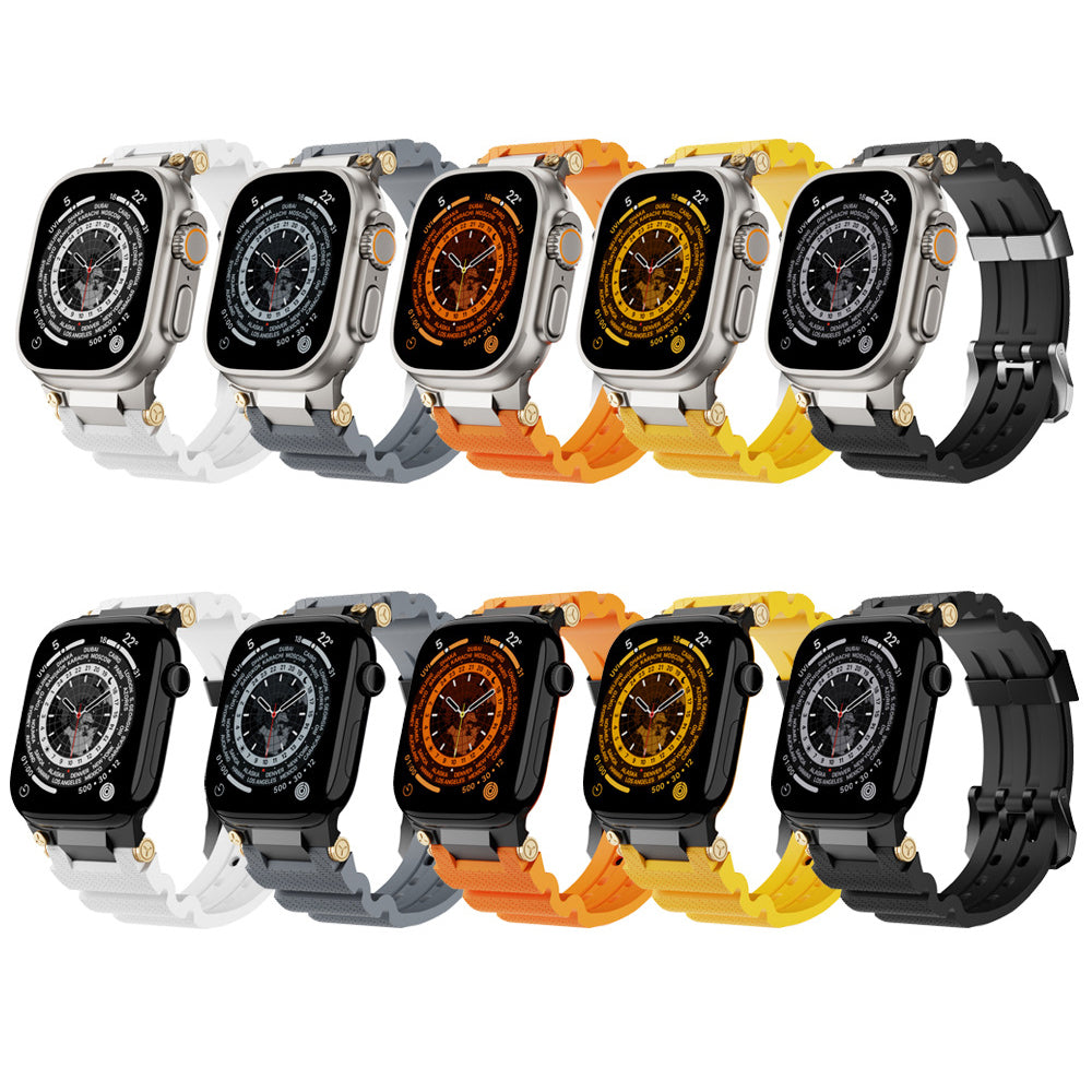 [Latest Model] Metal Gear Silicone Band [Apple Watch]