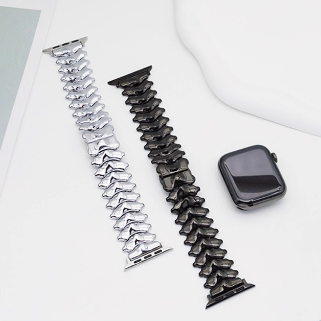 【新感覚デザイン】ウェーブスパインメタルバンド【アップルウォッチ】