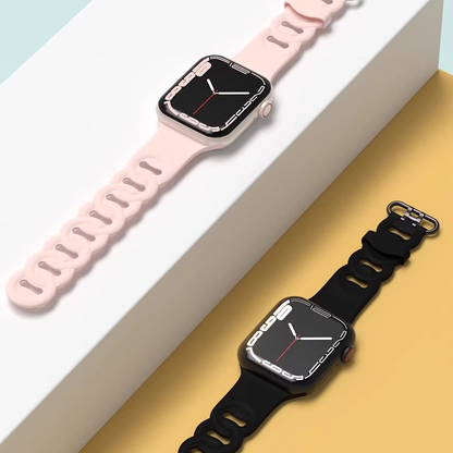 【個性派スタイル】リングホールシリコンバンド【アップルウォッチ】